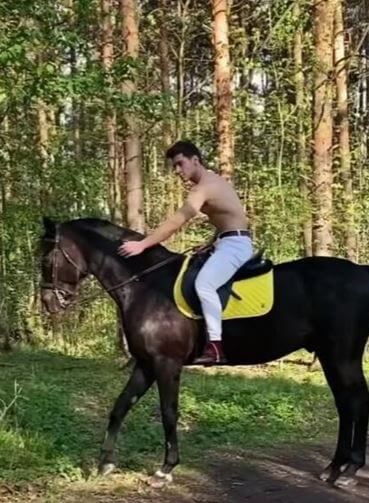 Grigory horse riding at Saint Petersburg